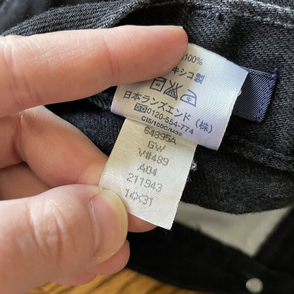 Lands End Women Sz 14 Black Dark Wash Relaxed Fit Denim Hi-Rise Jeans *Altered* - Picture 9 of 9